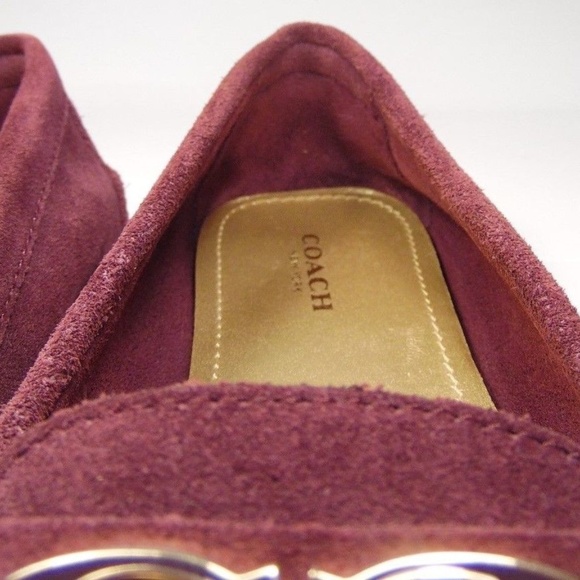 Coach suede loafer Plum with gold hardware - Picture 3 of 4